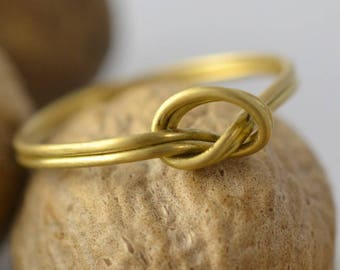 Double Knot Ring Solid 18k Gold Ring Delicate Knot Ring Promise Love Knot Tie Knot Ring Midi Ring Infinity Love Ring Gold Bff Made Greece