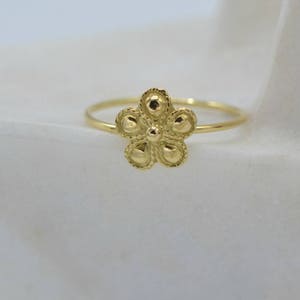 Daisy Gold Ring Solid 18k Gold Wildflower Ring Nature Inspired Ring Blossom Gold Ring Ultra Thin Gold Ring Romantic Gold Ancient Flower Ring