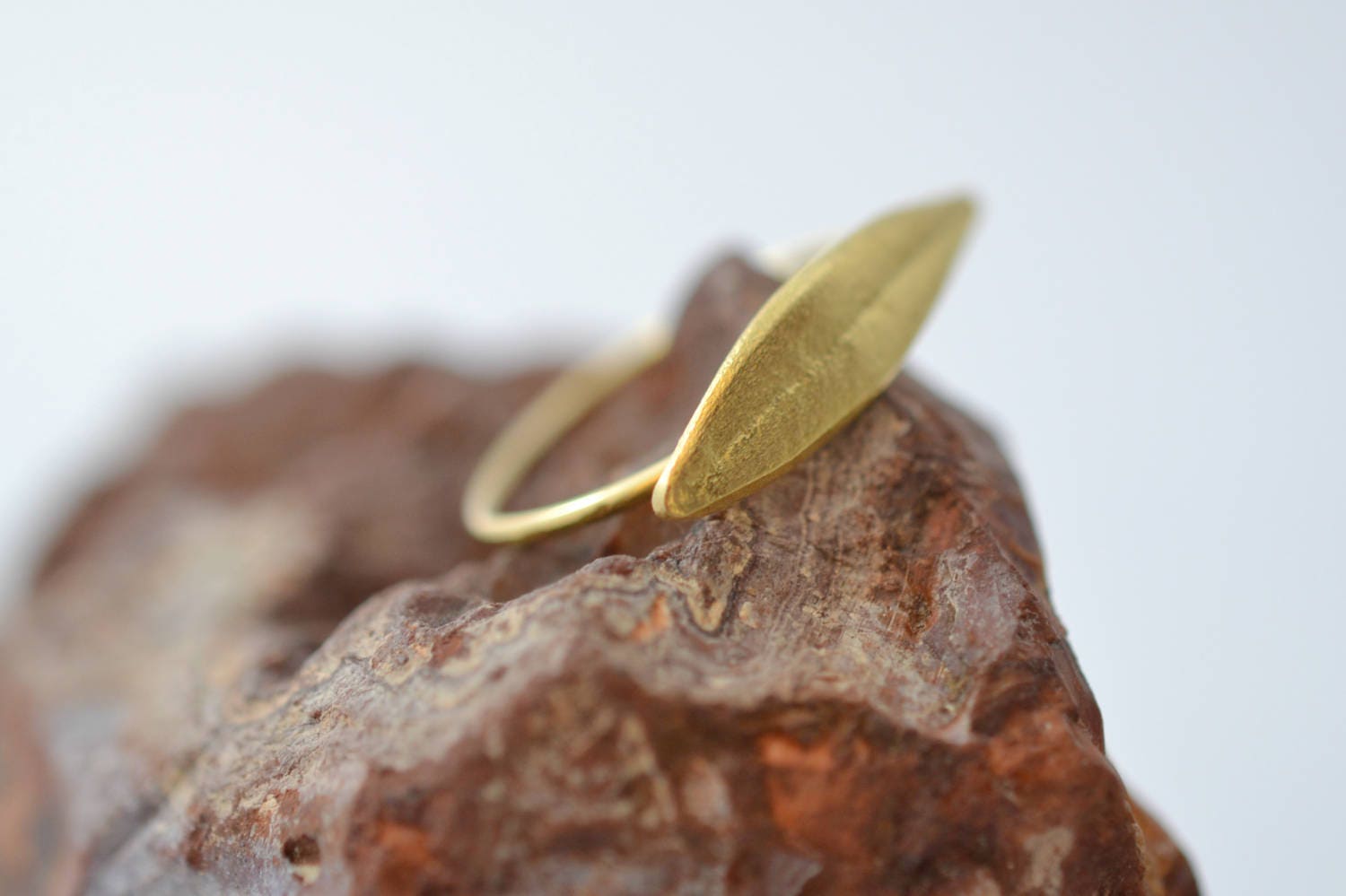 Anillo de oro de hoja de olivo anillo sólido anillo de oro 18k Etsy