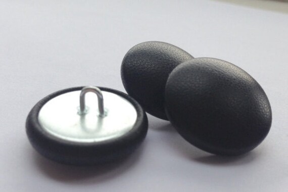 23mm 7//8/" Black Leather covered Buttons Upholstery Outerwear 19mm 3//4/"