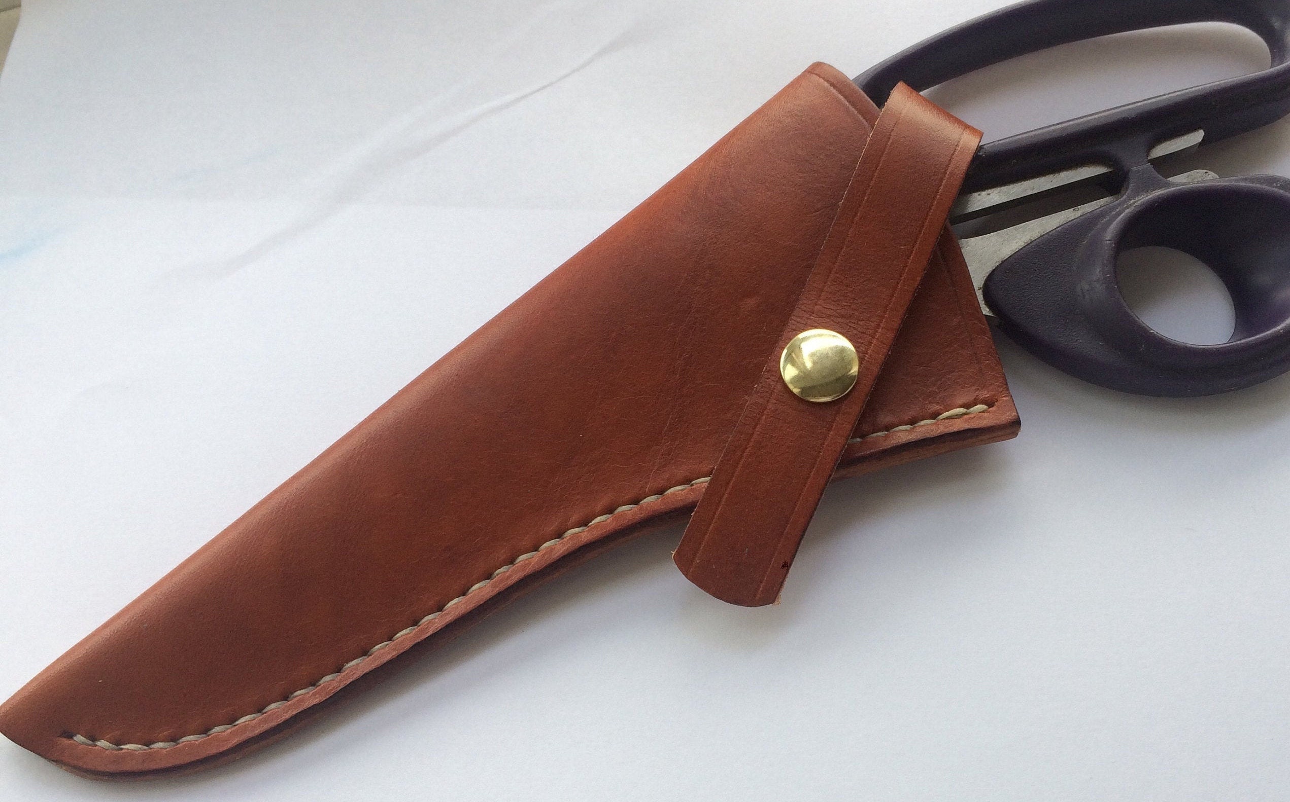 Leather Scissor Sheath English Tan / Undyed Natural Tanned Etsy