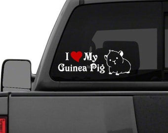 I Love My Guinea Pig - Vinyl Decal - A great gift for the animal lover.