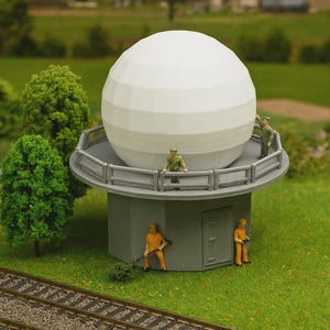 HO Scale NEXRAD Radar Dome – Military-Inspired 3D Printed Scenery for Trains