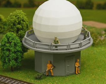 HO Scale NEXRAD Radar Dome – Military-Inspired 3D Printed Scenery for Trains