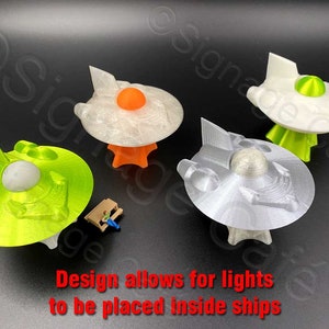 UFO Alien Spaceship - HO Scale, 3D Printed Area 51 Rocket Flying Saucer Space for landing scenes for model railroad layout