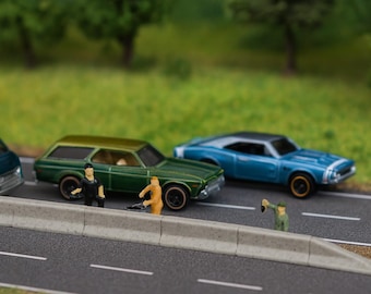 10 - Concrete Jersey Barrier Road Work Construction PLUS End Pieces HO Scale Pieces