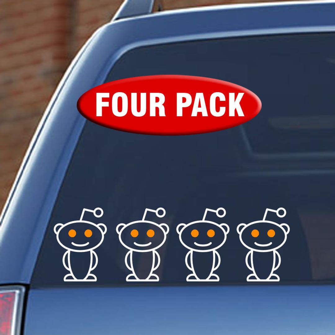 Reddit Alien Car Window Vinyl Decal Sticker - 4 Pack - Etsy