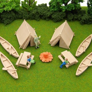 Outdoor Adventures - HO Scale Canoes - 3D Camping Railroad Train Layout Scenery