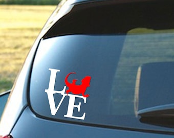 Bearded Dragon Love - Vinyl decal in two-color.