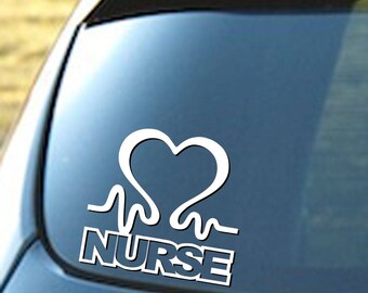 Nurse Heart Vinyl Car Window - Great for tablets, lunch box, locker