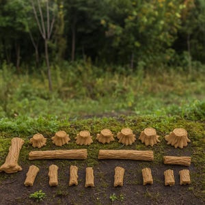 HO Scale Stumps & Logs Diorama Set – 16-Piece 3D Printed Model Railroad Scenery