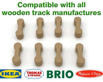 8 Pack of Wooden Train Dog Bone Connectors - 3D printed with real wood, so you can continue the adventure!