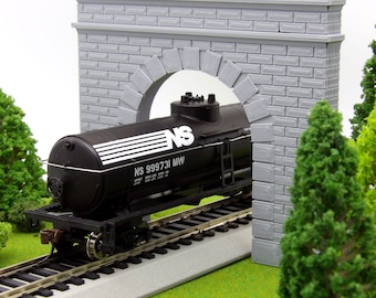 Single Track Cut Stone Tunnel Entrance - 3D Printed HO Scale Model Train Layout