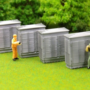HO Scale Model Signal Cabinet - FOUR (4) PACK - 3D Printed in Metallic Silver