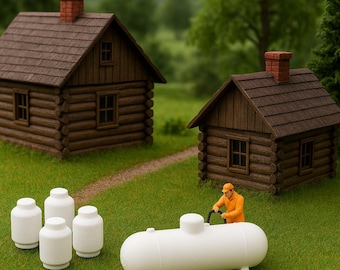 HO Scale Boat and Dock Set – 3D Printed Canoes, Rowboats, and Modular Dock with Posts