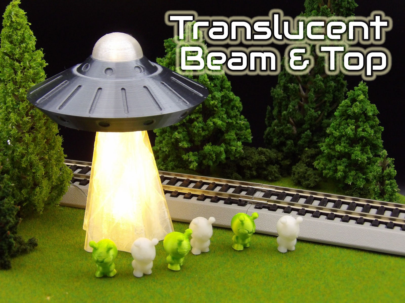 3D UFO Kit - HO Scale Train Scenery, Diorama. Use the Tractor Beam Base ...