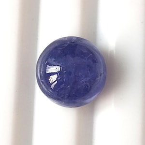 Natural Tanzanite Cabochon: 3.60 Carat Round Gemstone, 9x9 mm