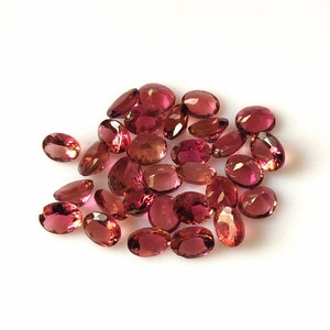 30 Pieces 5X4 MM Oval Shape Natural Faceted Pink Color Tourmaline Loose Gemstone AAA Quality Untreated Pink Tourmaline Cut Stone Jewelry Use