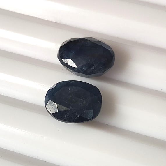 Paire De Saphirs Bleu Royal Synthétiques - 9.26 Ct - Taille Carrée 9x9 Mm - Neuf