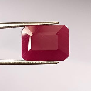 Certified Ruby Unheated Emerald Cut Ruby Faceted Natural Ruby Genuine Ruby Reddish Pink Ruby Loose Gemstone Ruby Ring,Pendant 10.20 Carat