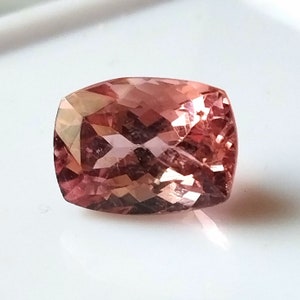 3.25 Carat Pink Tourmaline Gemstone: 7x10 mm Untreated Cushion Cut