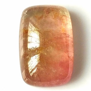 Tourmaline Cabochon Long Cushion Cut 24.30 Carat Natural Bi Color Tourmaline Untreated Genuine Tourmaline 14X22 mm Loose Tourmaline Gemstone