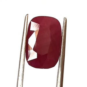 Certified Long Cushion Shape Ruby Natural Unheated Faceted Ruby Genuine Real Ruby 8.35 Carat 9.5X14.4 mm Loose Gemstone Making Ring, Pendant