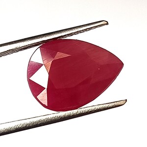 Certified Ruby 10X13.5 mm Pear Cut Ruby Natural Unheated Ruby Faceted Genuine Loose Gemstone 6.60 Carat Perfect Making Ruby Ring, Pendant