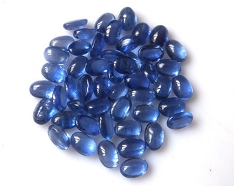 Blue Kyanite Cabochon: Natural Oval Gemstone (6X4 mm)