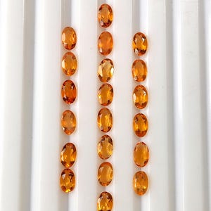 20 Pieces 3X5 MM Oval Shape Natural Faceted Mexican Fire Opal Loose Gemstone Orange Color Calibrated AAA Quality Mexican Fire Opal