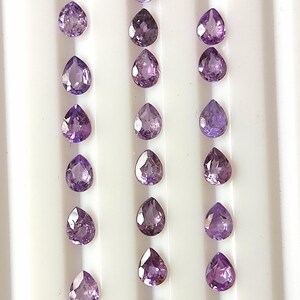20 Pieces 3X4 MM Pear Shape AAA+ Natural Faceted Spinel, Purple Color Spinel, Untreated Facet Cut Spinel Loose Gemstone Wholesale Lot