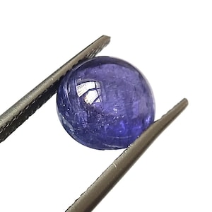 Natural Blue Tanzanite Cabochon: 9mm Round Loose Gemstone