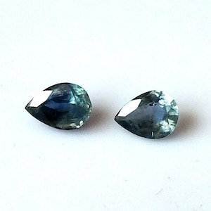 7x5mm Pear Blue Sapphire: Faceted Ceylon Gemstone Pair