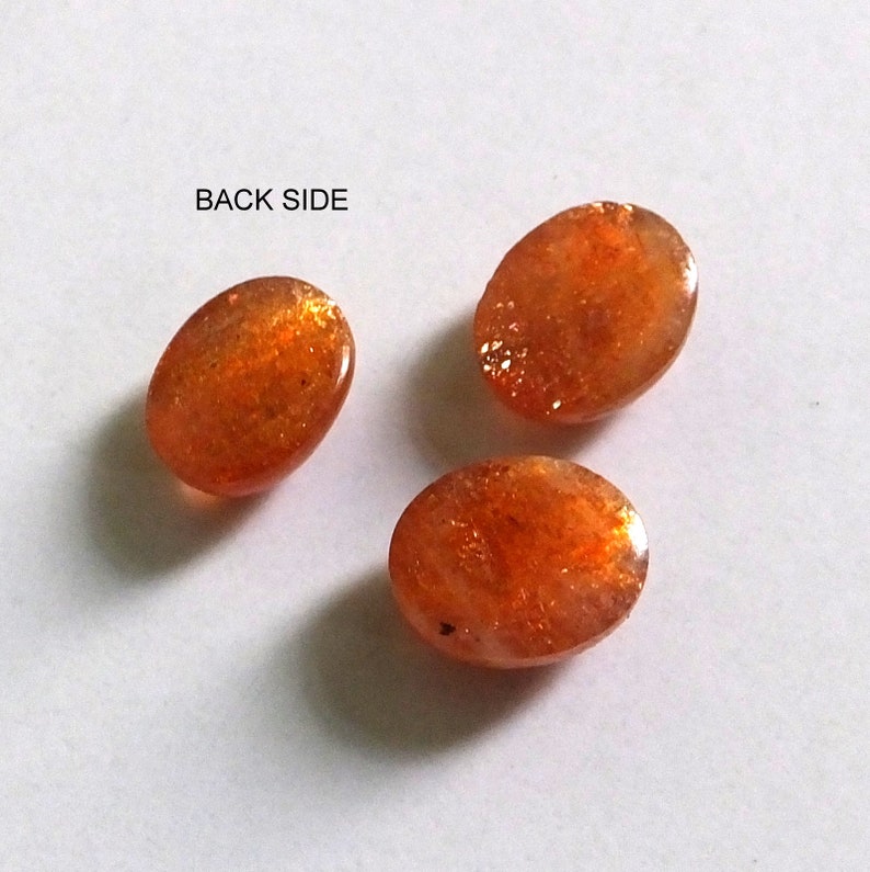 3 Pieces 9X11 MM Oval Shape Natural Fire Sunstone Cabochon Untreated Fire Sunstone Cabs Calibrated Sunstone Loose Gemstone Wholesale Lot