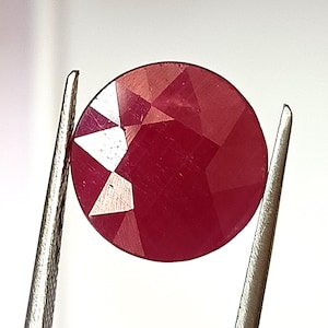 Certified Ruby 13X13 mm Round Shape Ruby Natural Unheated Ruby Faceted Genuine Loose Gemstone 8.90 Carat Perfect Making Ruby Ring, Pendant