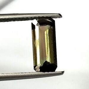 1.50 Carat Olive Green Tourmaline Gemstone: Emerald Cut, Untreated