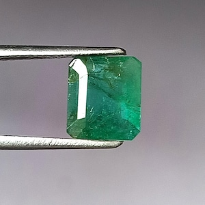 7X8 MM Octagon Shape Untreated Emerald Natural Faceted Cut Emerald Loose Gemstone 1.60 Carat Emerald Earth Mined Green Zambian Emerald