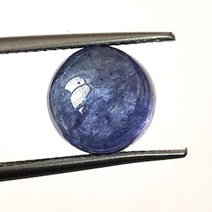 Round Tanzanite Cabochon: 9mm Natural Blue Gemstone, 5 Carat