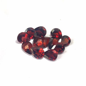 6X8 MM Pear Shape AAA+ Natural Faceted Mozambique Red Garnet Untreated Red Garnet Loose Cut Gemstone Top Quality Red Garnet Cut Stone