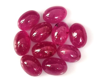 10 Pieces 4X6 mm Oval Shape Natural Unheated Ruby Cabochon Blood Red Ruby Calibrated Ruby Wholesale Ruby Loose Gemstone