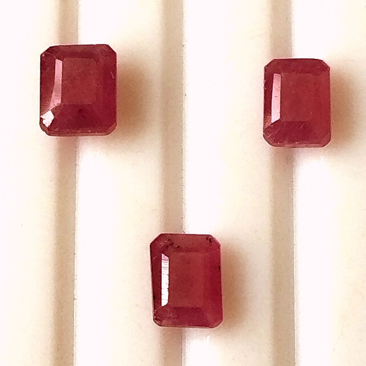 Natural African Ruby: 4x5mm Octagon Cut Loose Gemstones (3 Pieces