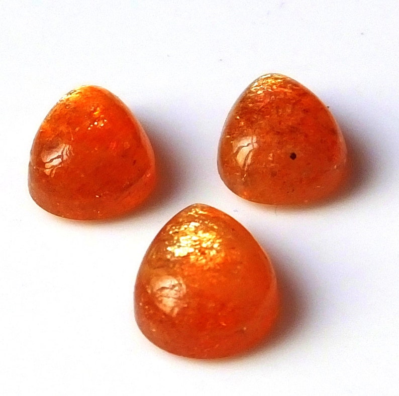 3 Pieces 12X9 MM Pear Shape Natural Fire Sunstone Cabochon Cut Untreated Calibrated Loose Gemstone Lot 9X12 MM Pear Cut Fire Sunstone
