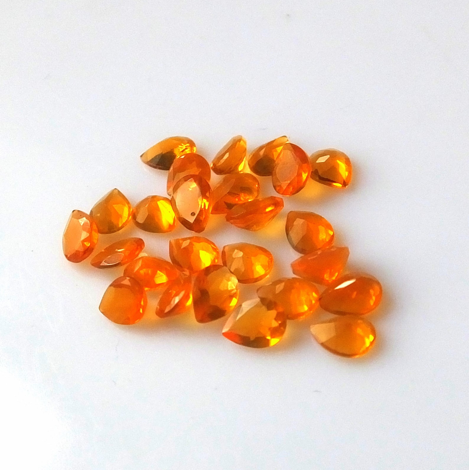 25 Pieces 3X4 MM Pear Shape Natural Faceted Mexican Fire Opal | Etsy