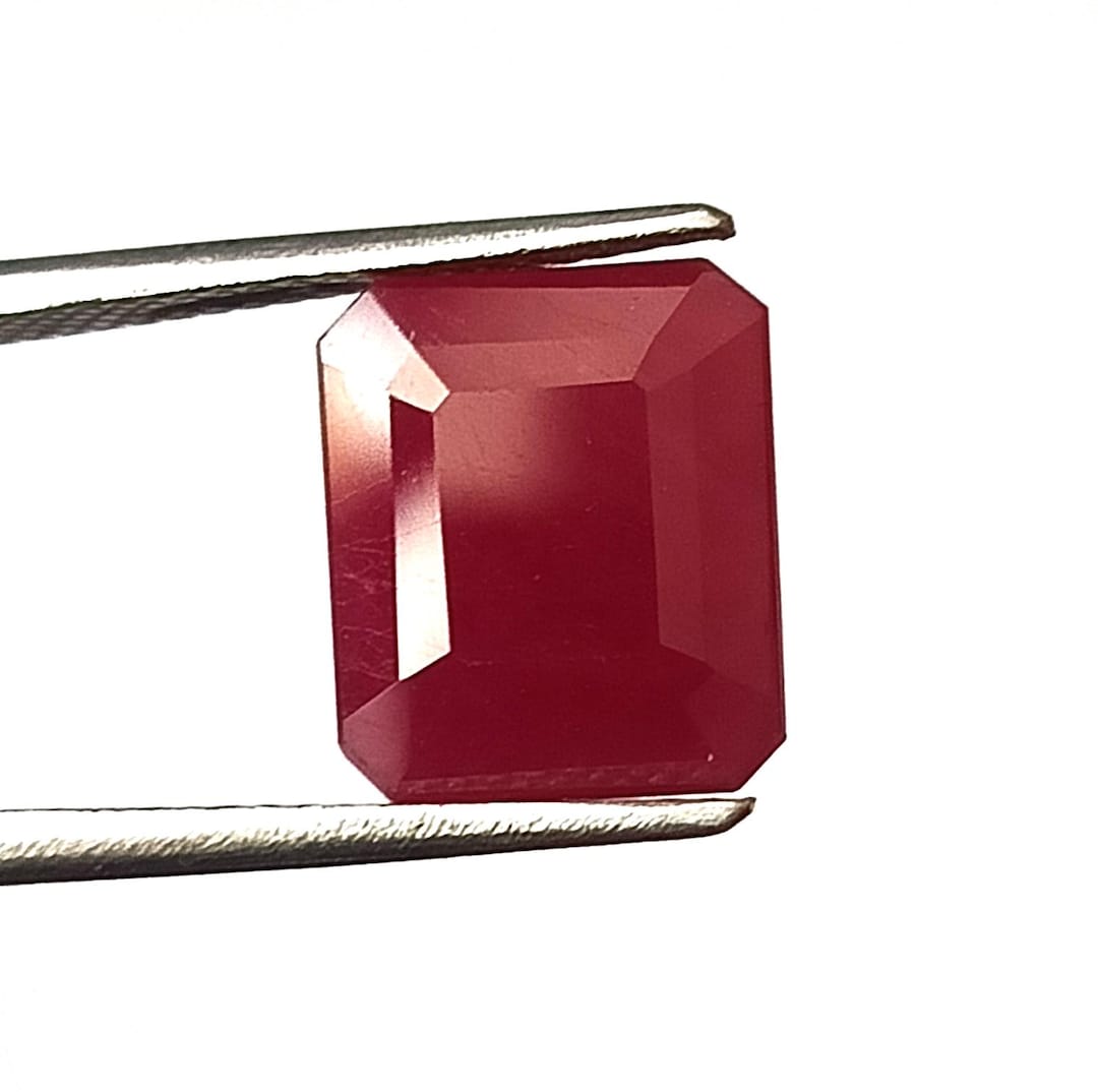 Certified Octagon Cut Ruby Natural Unheated Ruby Faceted Ruby Genuine ...