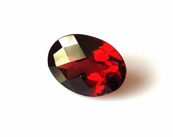 7X9 MM Oval Natural Checkerboard Faceted Mozambique Red Garnet Loose Gemstone