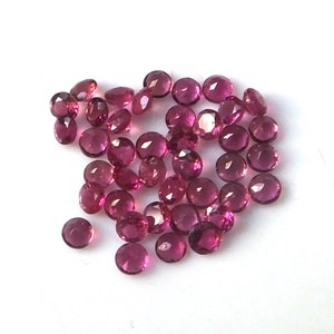 Faceted Pink Tourmaline Gemstone Lot: 2.5mm Round, Untreated