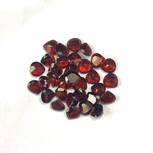 5X5 MM Heart Faceted Mozambique Red Garnet Loose Gemstone