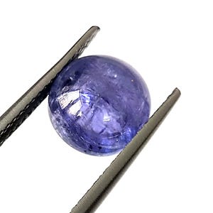 Blue Tanzanite Cabochon: 4.35 Carat Round Gemstone (9X9 mm)