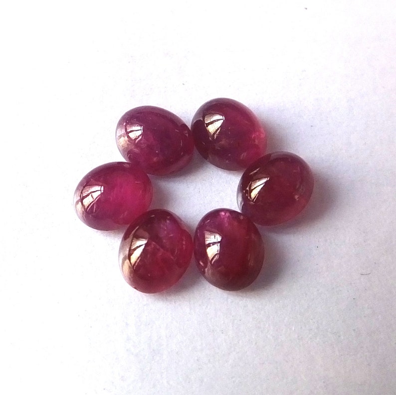 6 Pieces 5X6 MM Oval Shape Natural Unheated Red Ruby Cabochon Calibrated Loose Gemstone Wholesale Lot Natural Earth Mines Red Ruby Cabs