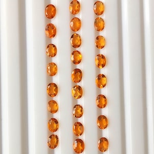 25 Pieces 3X4 MM Oval Shape Natural Faceted Mexican Fire Opal Loose Gemstone Orange Color Calibrated AAA Quality Mexican Fire Opal